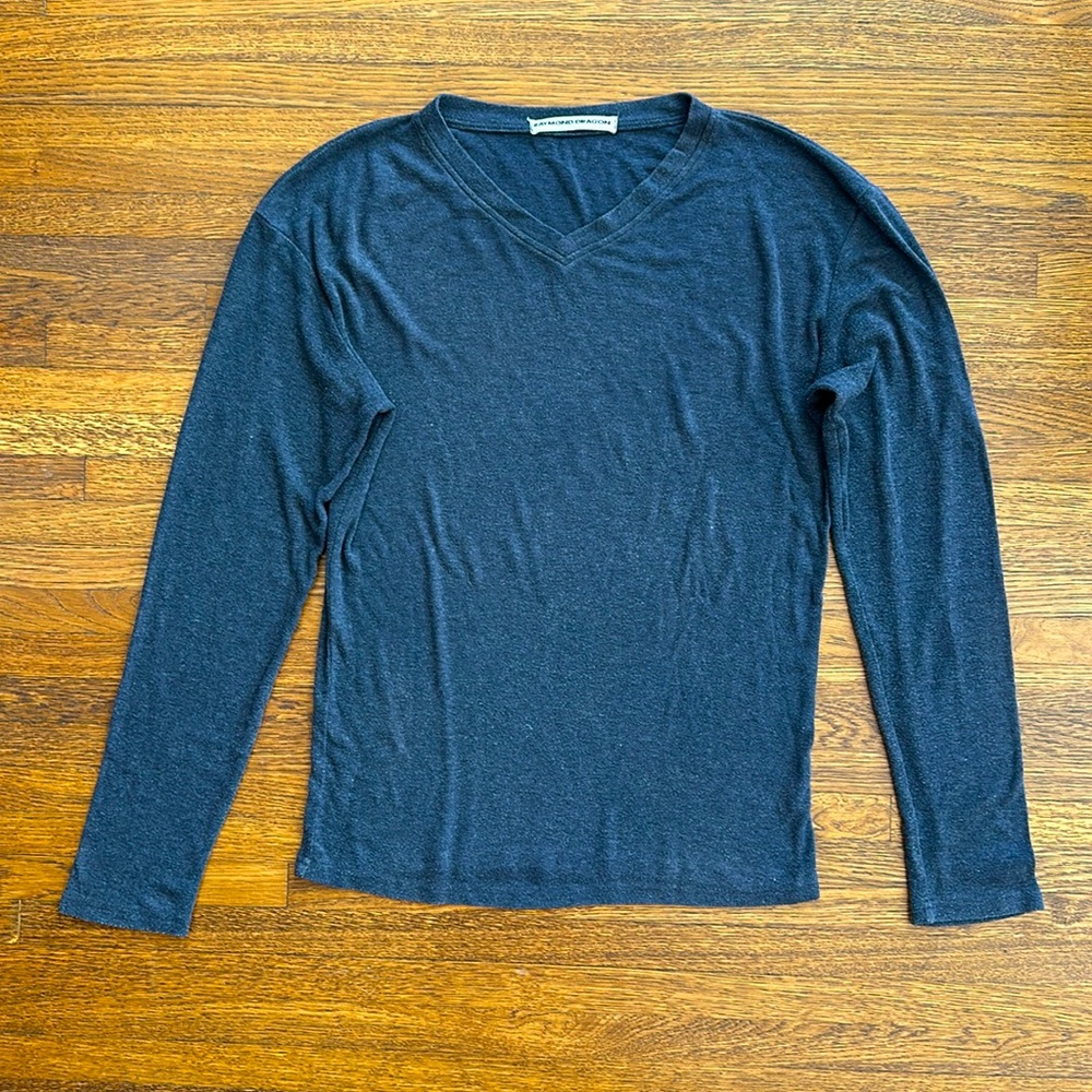 Raymond Dragon Men’s Gray stretchy Cotton/Nylon long sleeve tee shirt